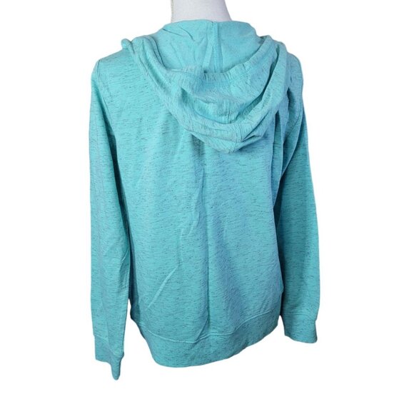 Made for Life Full Zip Sweatshirt Hooded Drawstring Womens Large Blue Green - Picture 4 of 11